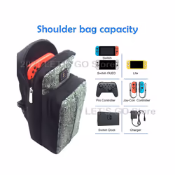 Nintend Switch / Lite / OLED Shoulder Bag Portable Travel Carrying Case Sling Crossbody Backpack for Nintendo Switch Accessories - 5