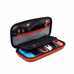New NS Storage Case Portable Hard Shell PU Carrying Storage Bag for Compatible Nintendo Switch OLED Game Console accessories - White and Red