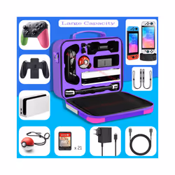 Nintend SwitchOLED Deluxe Game Pattern Carrying Case Hard Cover Shell Storage Shoulder Bag for Nintendo Switch OLED Accessories - Big Bag 6