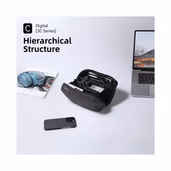 Travel Cable Bag Portable Digital Storage Pouch Waterproof Electronic Accessories Storage Bag Travel Tech Organizer - Dark Gray