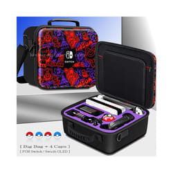Nintend SwitchOLED Deluxe Game Pattern Carrying Case Hard Cover Shell Storage Shoulder Bag for Nintendo Switch OLED Accessories - Big Bag 4