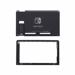 Black Rear Back Cover Replacement Housing Shell Case Bottom for Nintendo Switch Backplate with Frame - C
