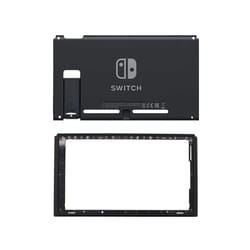 Black Rear Back Cover Replacement Housing Shell Case Bottom for Nintendo Switch Backplate with Frame - C