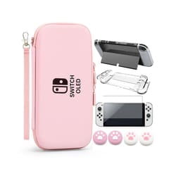 Switch Oled Storage Carry Case Kit Hard Shell Dockable Console Cover Pouch Screen Protector for Nintendo Switch Oled Film - KIT 6