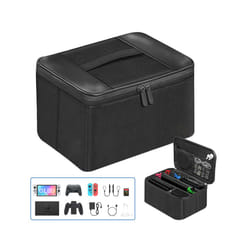Carry Bag Console Travel Carrying Case Gamecard Holders Pouch Storage Bag for NS Portable EVA for Nintend Switch - Black