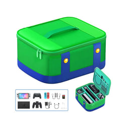 Carry Bag Console Travel Carrying Case Gamecard Holders Pouch Storage Bag for NS Portable EVA for Nintend Switch - Green