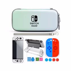 For Nintendo Switch Oled Case bundle Bag Pack Game Accessories Kit Hard Shell Travel Storage Bag JoyCon Protective Cover - Na ...
