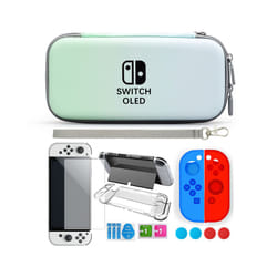 For Nintendo Switch Oled Case bundle Bag Pack Game Accessories Kit Hard Shell Travel Storage Bag JoyCon Protective Cover - Navy Blue