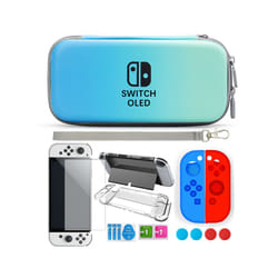 For Nintendo Switch Oled Case bundle Bag Pack Game Accessories Kit Hard Shell Travel Storage Bag JoyCon Protective Cover - Ruby Red