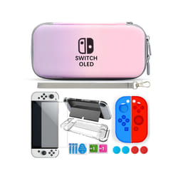 For Nintendo Switch Oled Case bundle Bag Pack Game Accessories Kit Hard Shell Travel Storage Bag JoyCon Protective Cover - Grape