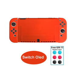 Transparent TPU Soft Case Joycon Protective Shell Cover for Nintendo Switch NS Console Crystal Clear Back Protector Accessories - Red