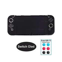 Transparent TPU Soft Case Joycon Protective Shell Cover for Nintendo Switch NS Console Crystal Clear Back Protector Accessories - Black