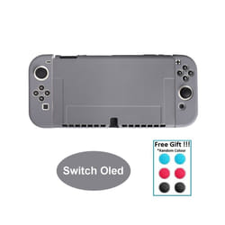 Transparent TPU Soft Case Joycon Protective Shell Cover for Nintendo Switch NS Console Crystal Clear Back Protector Accessories - GRAY