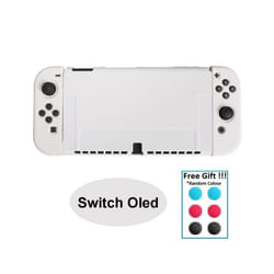 Transparent TPU Soft Case Joycon Protective Shell Cover for Nintendo Switch NS Console Crystal Clear Back Protector Accessories - WHITE