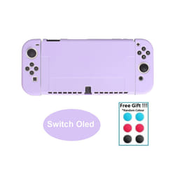 Transparent TPU Soft Case Joycon Protective Shell Cover for Nintendo Switch NS Console Crystal Clear Back Protector Accessories - PURPLE
