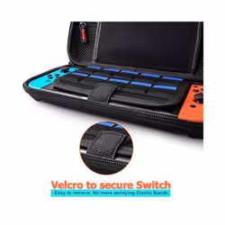 Portable NS Carrying Case Compatible Nintendo Switch OLED Storage Bag Box Hard Shell Cover for Joycon Game Cartridge Accessories - Black