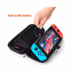 Portable NS Carrying Case Compatible Nintendo Switch OLED Storage Bag Box Hard Shell Cover for Joycon Game Cartridge Accessories - Black