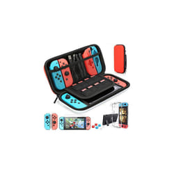 For Switch Case Compatible with Nintendo Switch, 9 in 1 Accessories kit with Carrying Case, Dockable Protective Case - Red-White