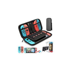 For Switch Case Compatible with Nintendo Switch, 9 in 1 Accessories kit with Carrying Case, Dockable Protective Case - Grey