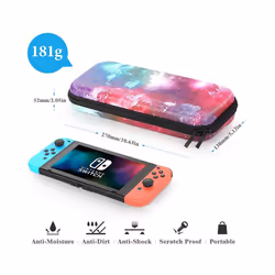 For Switch Case Compatible with Nintendo Switch, 9 in 1 Accessories kit with Carrying Case, Dockable Protective Case - PURPLE