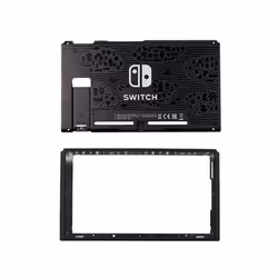 Black Rear Back Cover Replacement Housing Shell Case Bottom for Nintendo Switch Backplate with Frame - B