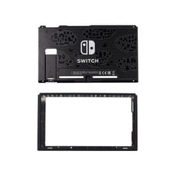 Black Rear Back Cover Replacement Housing Shell Case Bottom for Nintendo Switch Backplate with Frame - B
