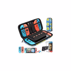 For Switch Case Compatible with Nintendo Switch, 9 in 1 Accessories kit with Carrying Case, Dockable Protective Case - Ocean