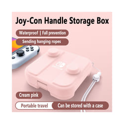for Nintendo Switch/Switch OLED Handle Joycon Storage Box Protective Case Gamepad Controller Transparent Box NS Game Accessories - Cream pink