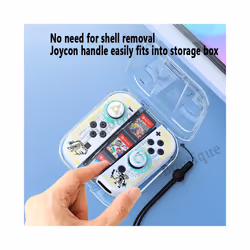 for Nintendo Switch/Switch OLED Handle Joycon Storage Box Protective Case Gamepad Controller Transparent Box NS Game Accessories - Cream pink