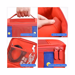 Carry Bag Console Travel Carrying Case Gamecard Holders Pouch Storage Bag for NS Portable EVA for Nintend Switch - Red