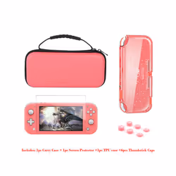 Switch Lite Accessories Bundle - Soft Glitter TPU Protective Case & Screen Protector for NS Switch Lite Carrying Case Bag - P ...