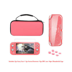 Switch Lite Accessories Bundle - Soft Glitter TPU Protective Case & Screen Protector for NS Switch Lite Carrying Case Bag - Pack B