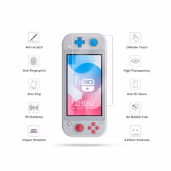 Switch Lite Accessories Bundle - Soft Glitter TPU Protective Case & Screen Protector for NS Switch Lite Carrying Case Bag - Pack A
