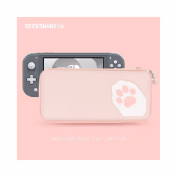 GeekShare Storage Bag Cute Cat Claw CP Hard Portable Bags For Nintendo Switch Lite And OLED Card Box For NS Game Console - Pi ...