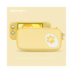 GeekShare Storage Bag Cute Cat Claw CP Hard Portable Bags For Nintendo Switch Lite And OLED Card Box For NS Game Console - Yellow for lite