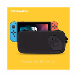 GeekShare Storage Bag Cute Cat Claw CP Hard Portable Bags For Nintendo Switch Lite And OLED Card Box For NS Game Console - Bl ...