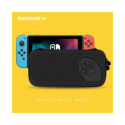 GeekShare Storage Bag Cute Cat Claw CP Hard Portable Bags For Nintendo Switch Lite And OLED Card Box For NS Game Console - Black for switch