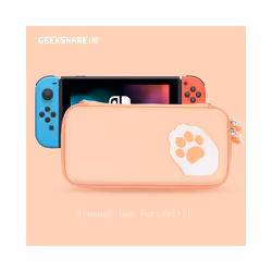 GeekShare Storage Bag Cute Cat Claw CP Hard Portable Bags For Nintendo Switch Lite And OLED Card Box For NS Game Console - Or ...