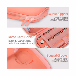 Carrying Case Compatible with Nintendo Switch Lite, Portable Nintendo Switch Lite Bag for Switch Lite with Storage - Silver