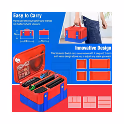 Large Carrying Protective Case For Nintendo Switch Oled Console Pro Controller Travel Storage Bag Case For Switch Accessories - Red