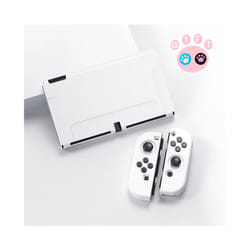 For Nintendo Switch OLED Accessories Protective Shell NS Game Host Console TPU All-inclusive Soft Cover Protection Case - White
