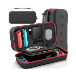 Carrying Storage Case For Nintendo Switch&Switch OLED Portable Switch Travel Carry Case Fit for Joy-Con and Adapter 20 Game - Black