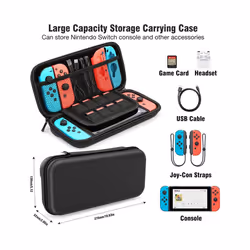 HEYSTOP Bag for Nintend Switch Case Portable Waterproof Hard Protective Storage Bag for Nitend Switch Console & Game Accessories - Pink