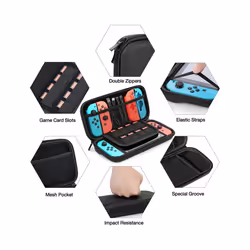 HEYSTOP Bag for Nintend Switch Case Portable Waterproof Hard Protective Storage Bag for Nitend Switch Console & Game Accessories - Red and White