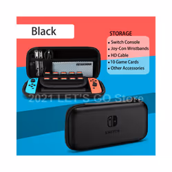 New Nintend Switch Hard Shell Travel Carry Case Storage Bag 21 Games Slots Shoulder Strap for NintendoSwitch Console Accessor ...