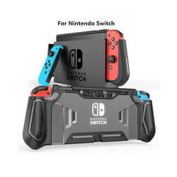 For Nintendo Switch Case TPU Grip Protective shell Shockproof Armor Back Cover for nintendo switch Oled case dust-proof - Switch black