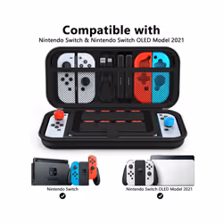 Case for Nintendo Switch & OLED Model Protective Hard Portable Travel Carry Case Shell Pouch for Nintendo Switch Console - A-Red