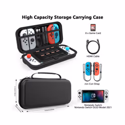 Case for Nintendo Switch & OLED Model Protective Hard Portable Travel Carry Case Shell Pouch for Nintendo Switch Console - A-Red