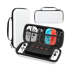 Case for Nintendo Switch & OLED Model Protective Hard Portable Travel Carry Case Shell Pouch for Nintendo Switch Console - A-White