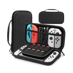 Case for Nintendo Switch & OLED Model Protective Hard Portable Travel Carry Case Shell Pouch for Nintendo Switch Console - A-Black